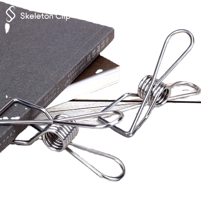 1.0MM stainless steel fish-shape binder clips Office documents metal custom paper binder