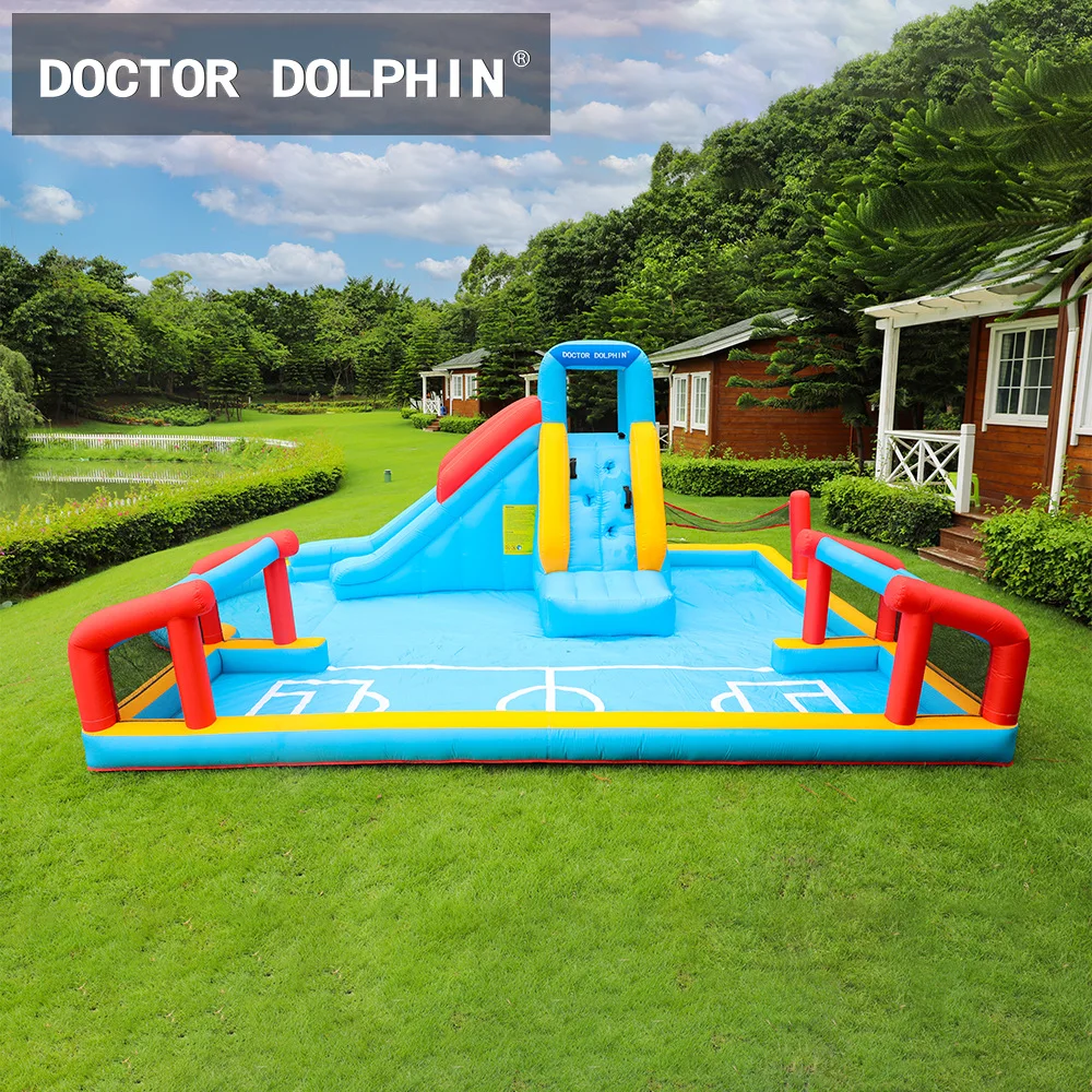 Надувной замок в помещении и на улице с водным распылением, детский надувной замок, Футбольная комбинация