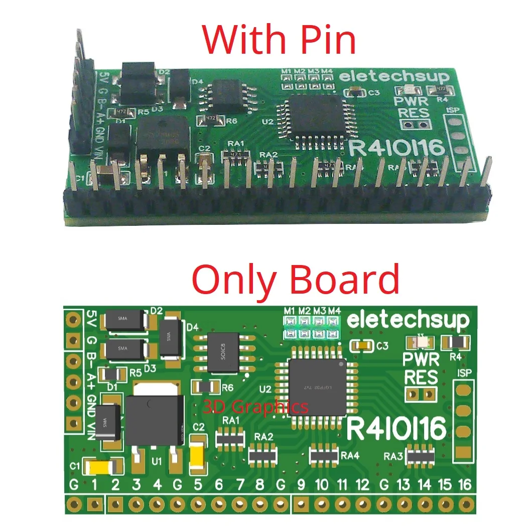 R4IOI16 16DI/16DO/8DI-8DO/4DI-12DO/12DI-4DO Modbus Digital IO RS485 2.54mm Pin Core Board for Arduino ESP32 ESP8266 PLC Home