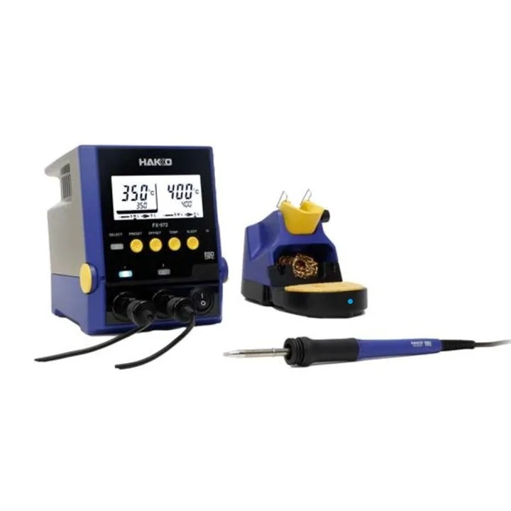 Цифровая паяльная станция Hakko 200 Вт с двумя портами FX-972 сверхмощная бессвинцовый безопасный паяльник новый и Подержанный