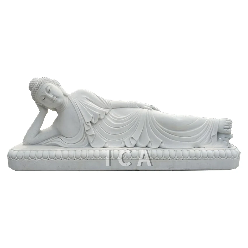 Garden outdoor large marble stone big figurines lying  buddha statue
