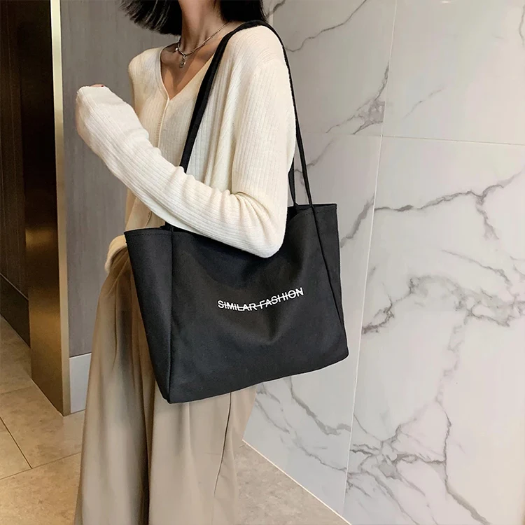 Custom Printed Recycle Plain Cotton Canvas Tote Bag Bulk Large Reusable Cotton Canvas tote Bag With Logo