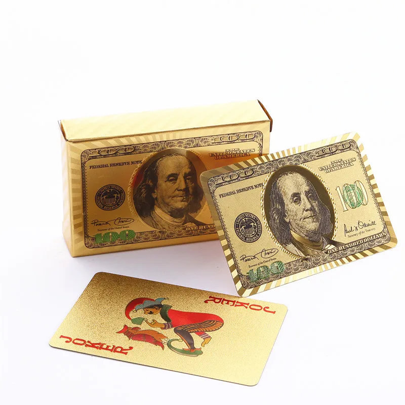Индивидуальная стандартная индивидуальная игровая карта $100 печать Премиум золотые игральные