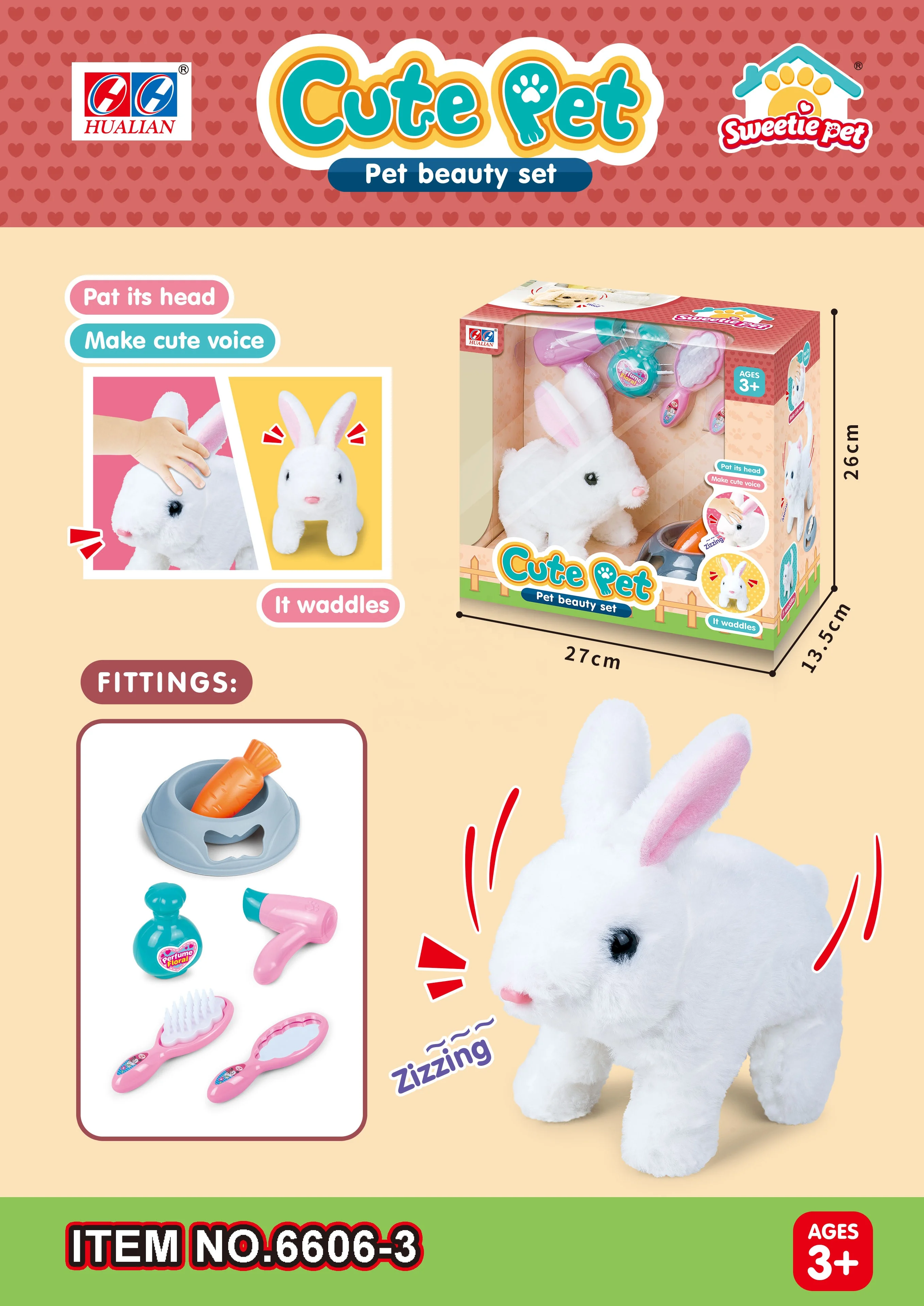 Battery operated Stuffed animal toys electric pet dog walking  with sound for plush toys kid hair beauty set