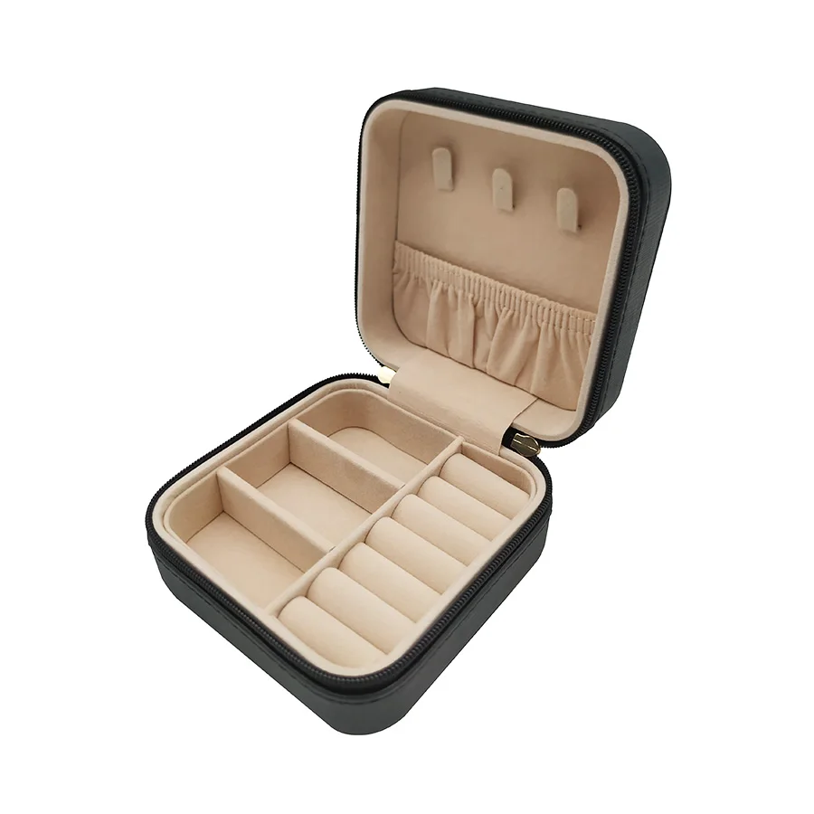 
Women Girls Organizer Earring Ear Stud PU Leather Portable Jewel Case Jewellery Packing Jewelry Box Travel Case with Mirror 