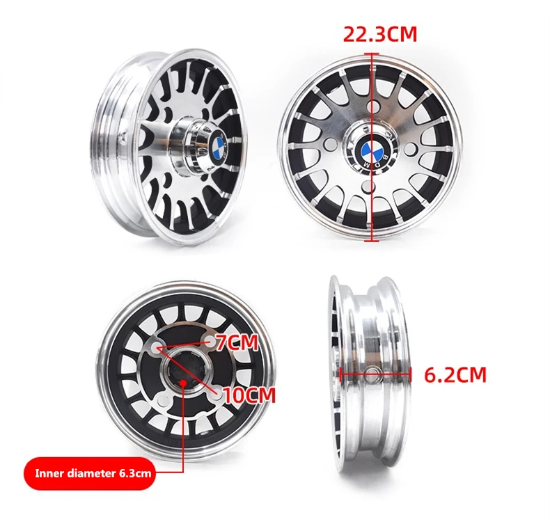 Electric tricycle four-wheeler leisure scooter 8-inch wheels aluminum alloy steel rim 350/400-8 vacuum tires