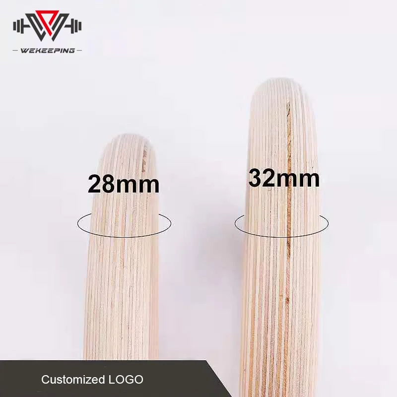 
Wholesale fitness equipment Hot Sale Body Workout adjustable Nylon straps with wooden gymnastic rings 