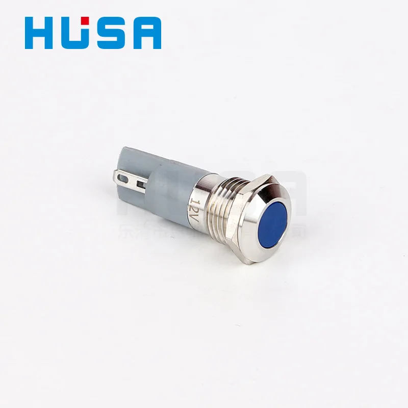 HUSA 12mm Metal Led Indicator Light Waterproof Signal Lamp Red Green Blue White Yellow Orange LED Industrial Indicator Light