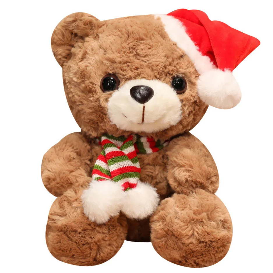 Cute Scarf Teddy Bear Doll Christmas Bear Plush Toy Doll Accessory for Christmas Christmas holiday event decoration gift