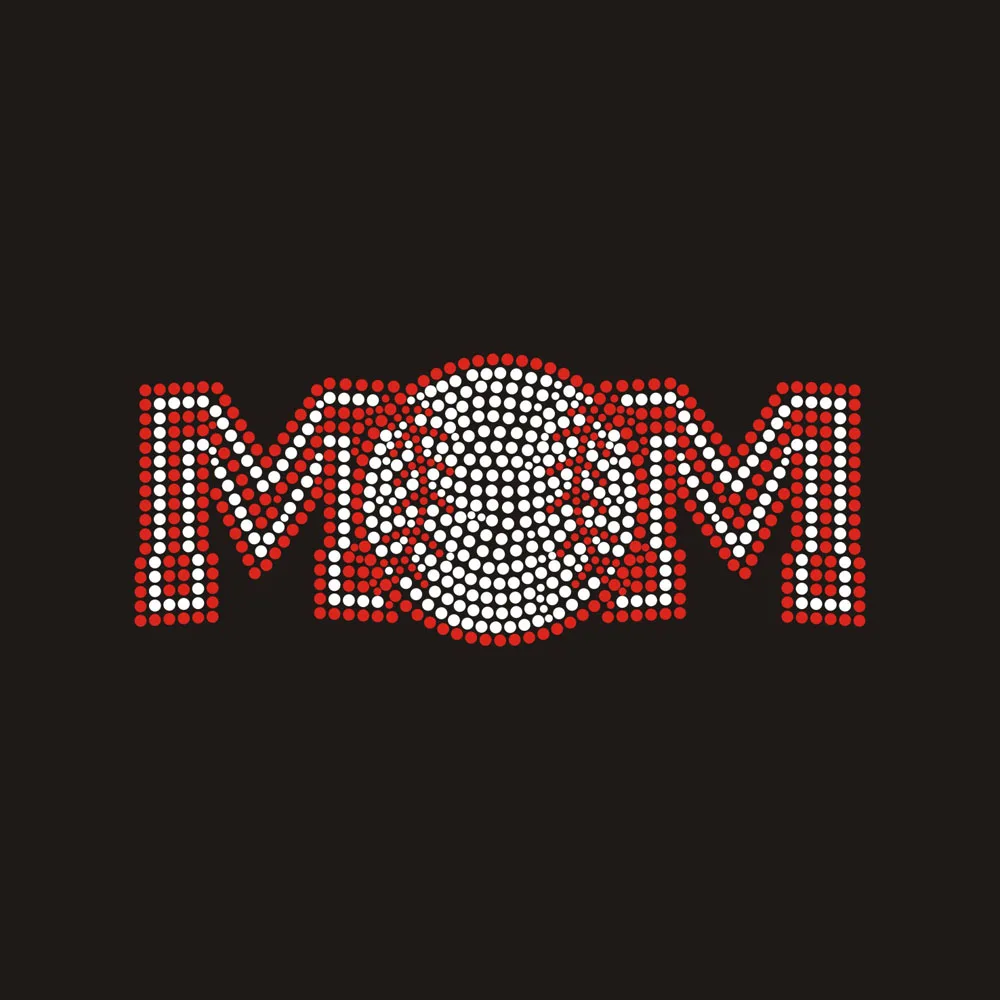 Factory Price Custom Bling Heat Transfer Baseball Pattern Rhinestone Transfer With Letter
