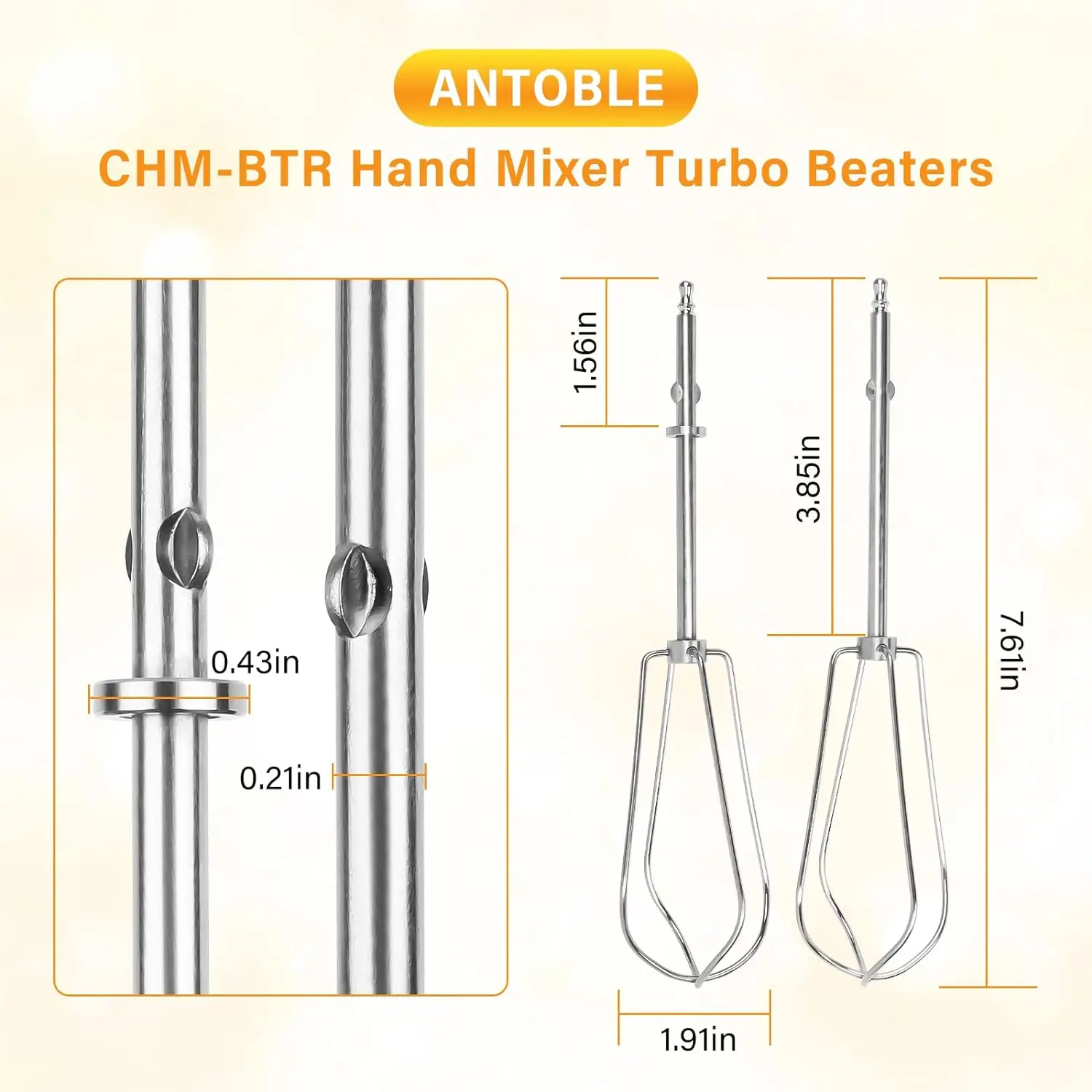 Replacement Parts CHM-BTR Beaters,Compatible with Cu CHM Series Hand Mixer