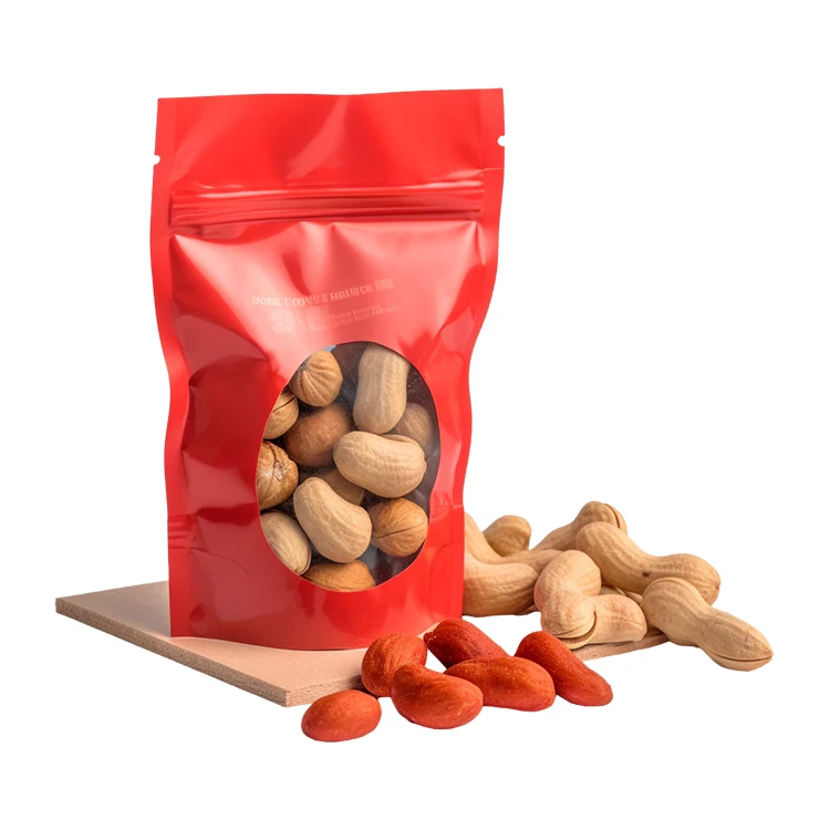 Plastic Food Packaging Bags Aluminum Foil Stand Up Edible Snack Cereal Chocolate Chips Zipper Pouches