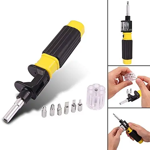 6 In 1 Multi-Bit Screwdriver Precision Tool Kit | All In One Phillips Flat