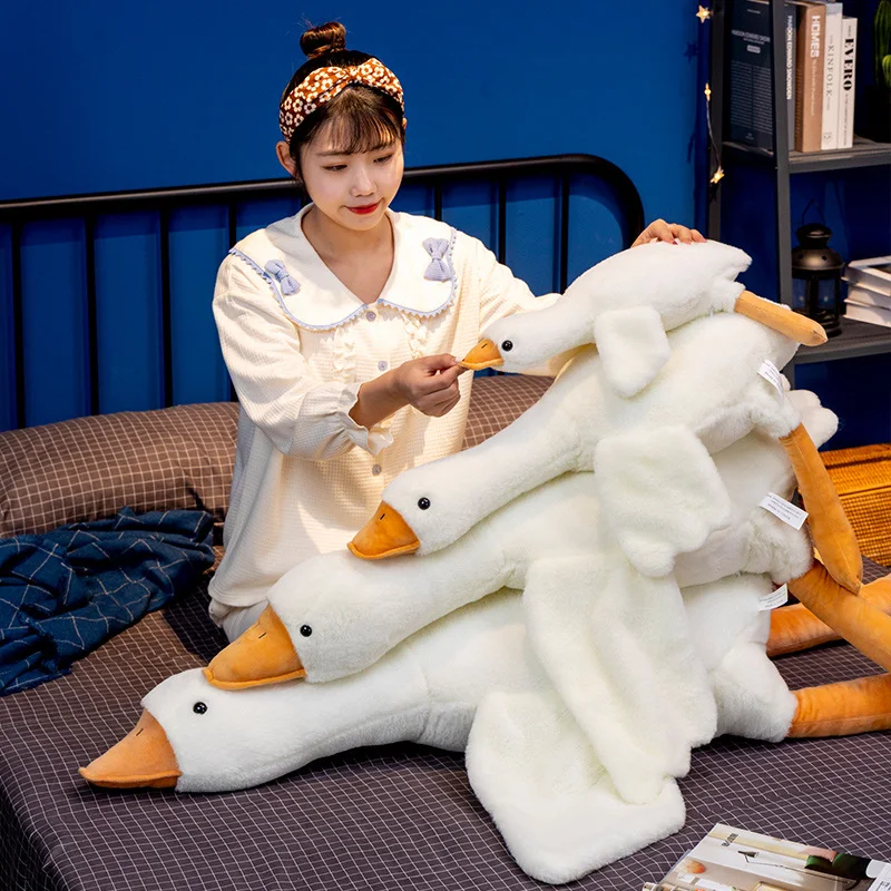 Big White Goose Pillow Plush Toy Velvet Goose Doll Pillow for Sleeping Comfortable in Bed Dolls Girl Gift