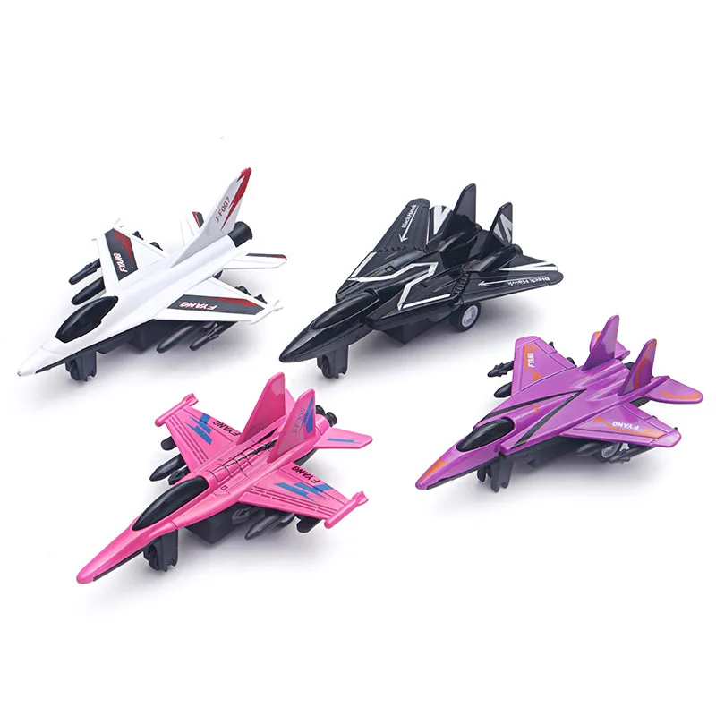 4PCS Diecast Plane Mini Toys Fighter Jet Alloy Diecast Models Toys Airplane Simulation Diecast Toy Sets For Kids