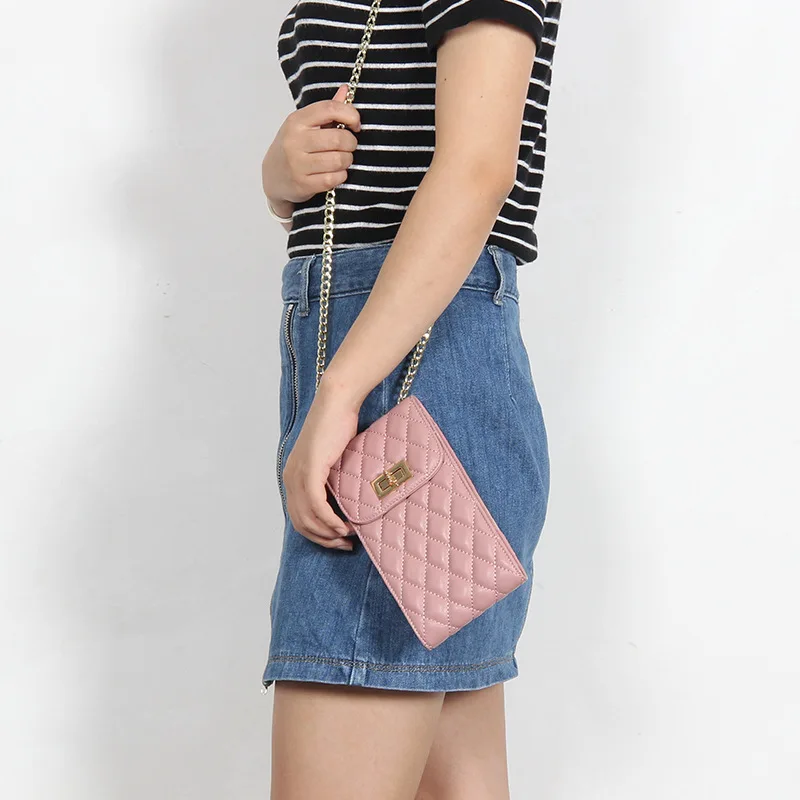 Luxury leather ziplock phone bag multifunction single shoulder cell phone bag mobile phone bag for iPhone 15 16 pro mix