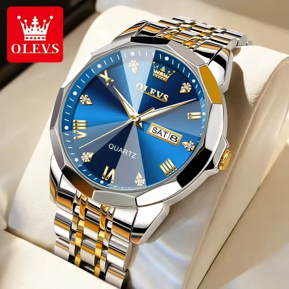 Original OLEVS Watch 9931 Fashion Digital Quartz Watches Men Luxury Sport Wristwatch Dual Display Watch