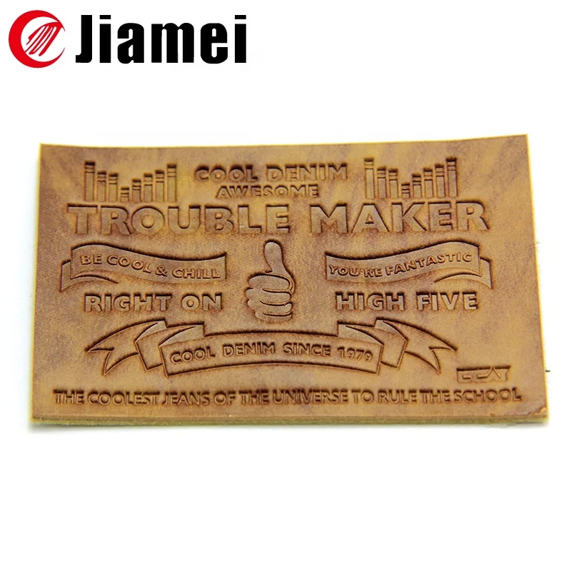 
Wholesale Cheap Price Custom Embossed Jeans Leather Label and leather Tags for Clothing 