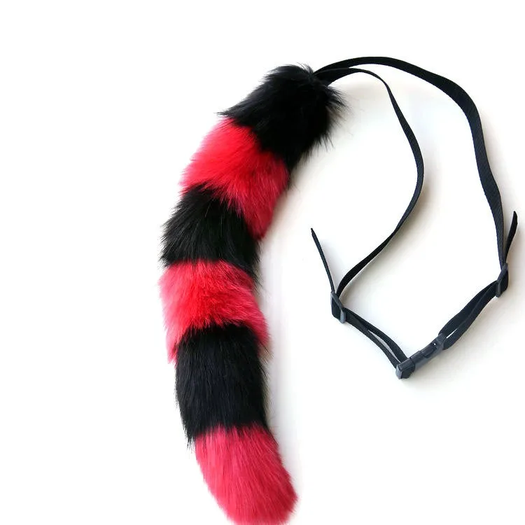 cosplay faux fur fox tail adjustable elastic fox tail tent and adjusted fox tail