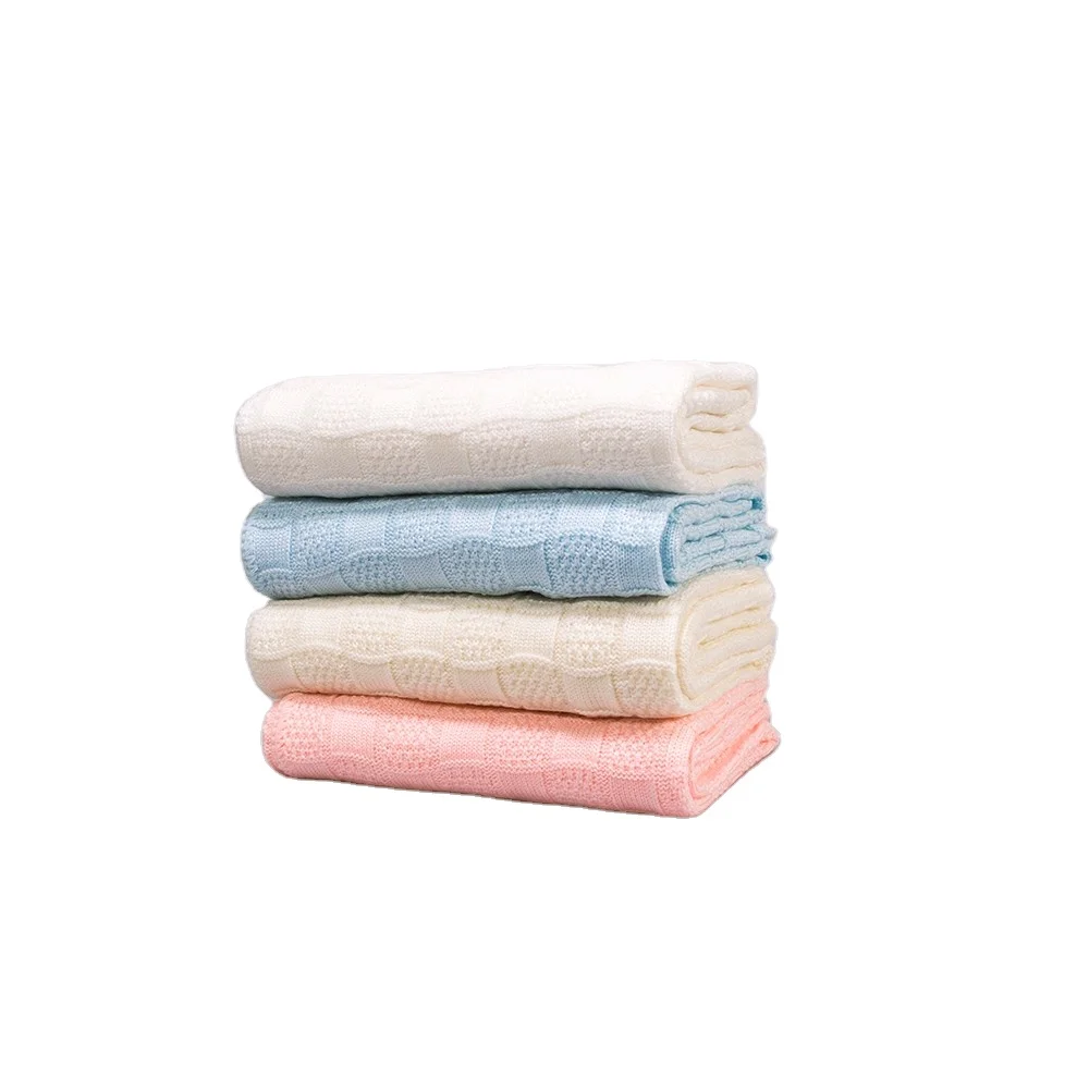 Newborn Baby knitted 100% cotton Crib  Blankets Bedding Wrap Blanket