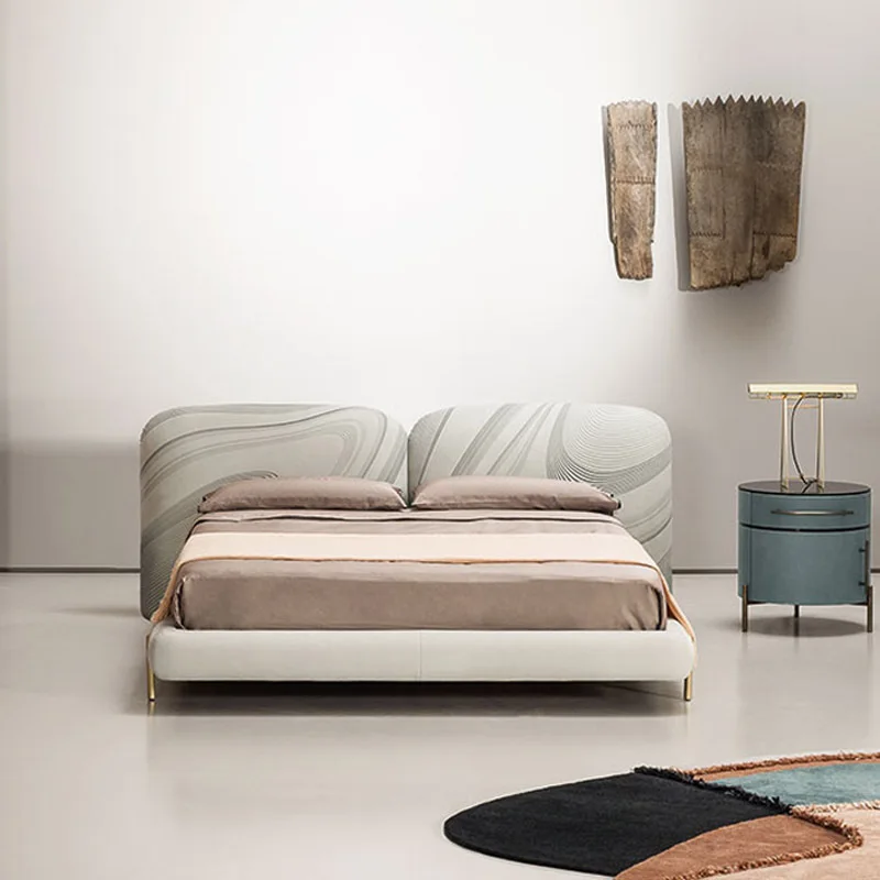 Nordic Luxury Design Home Furniture Beds King Size Wholesale Customized Fabric Modern Soft Bed
