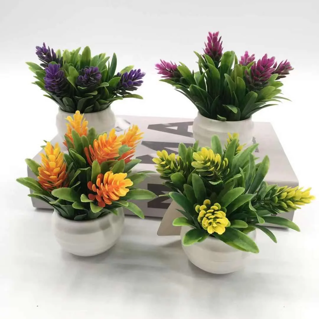 Мини Искусственные Горшечные растения, Маленькие искусственные суккуленты, растения для украшения офисного стола, пластиковые