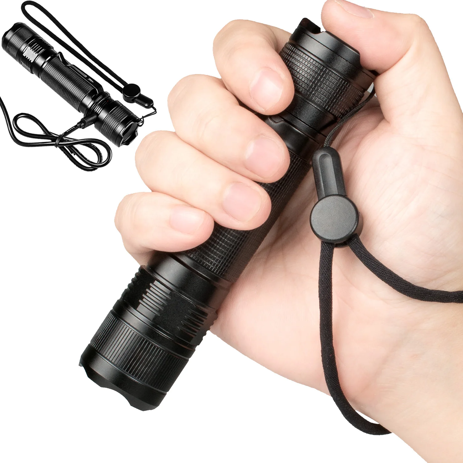 Outdoor lighting outdoor flashlight aluminum alloy flashlight waterproof hidden USB charging port