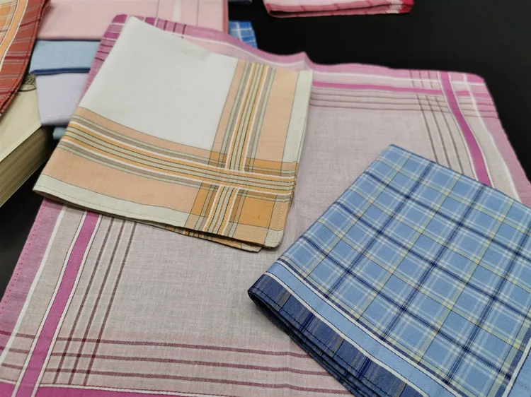 100% Cotton plaid soft cotton Ladies Handkerchief