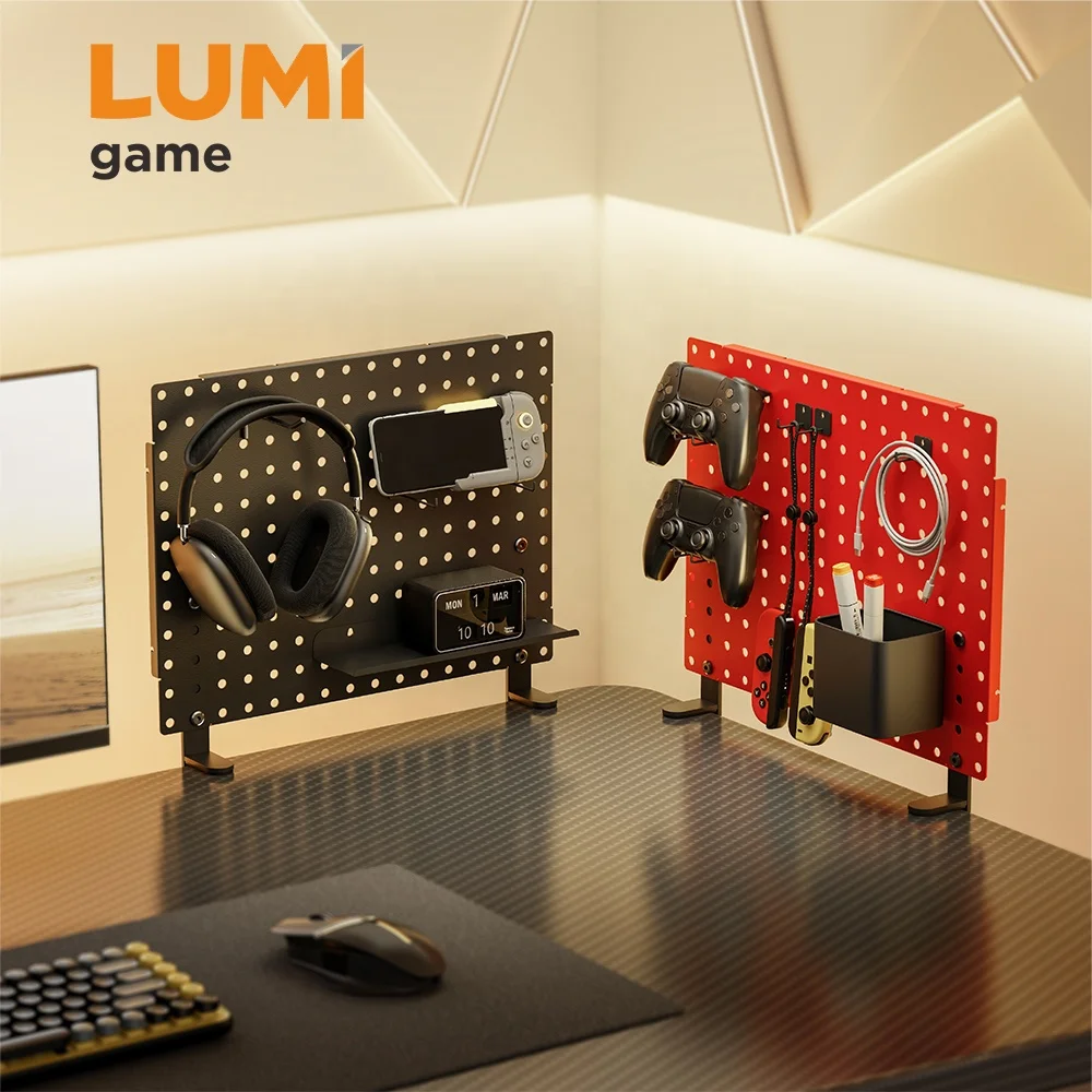 CSPB-001 Clamp On Desk Pegboard Organizer Desktop Peg Board Manage Storage Organization