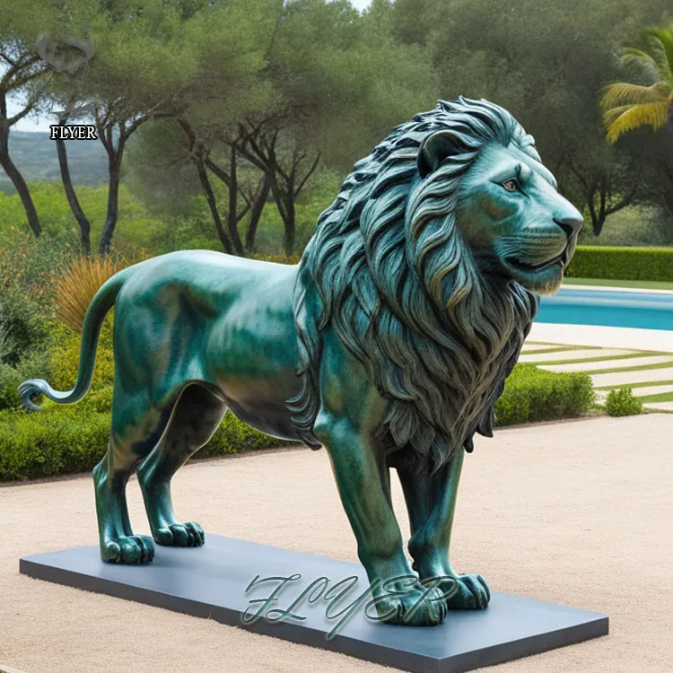 Premium Handcrafted Metal Large Outdoor Decorative Modern Bronze Lion Statue for Gardens