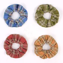 New style Color grid fabric hair ties popular women elastic dot hair scrunchies