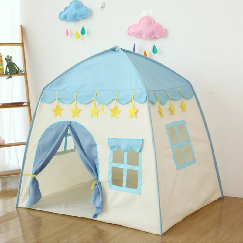 Unisex Large Foldable Princess Castle Tent Portable Inflatable Toy House for Indoor and Outdoor Play Kids Toy for Boys Girls