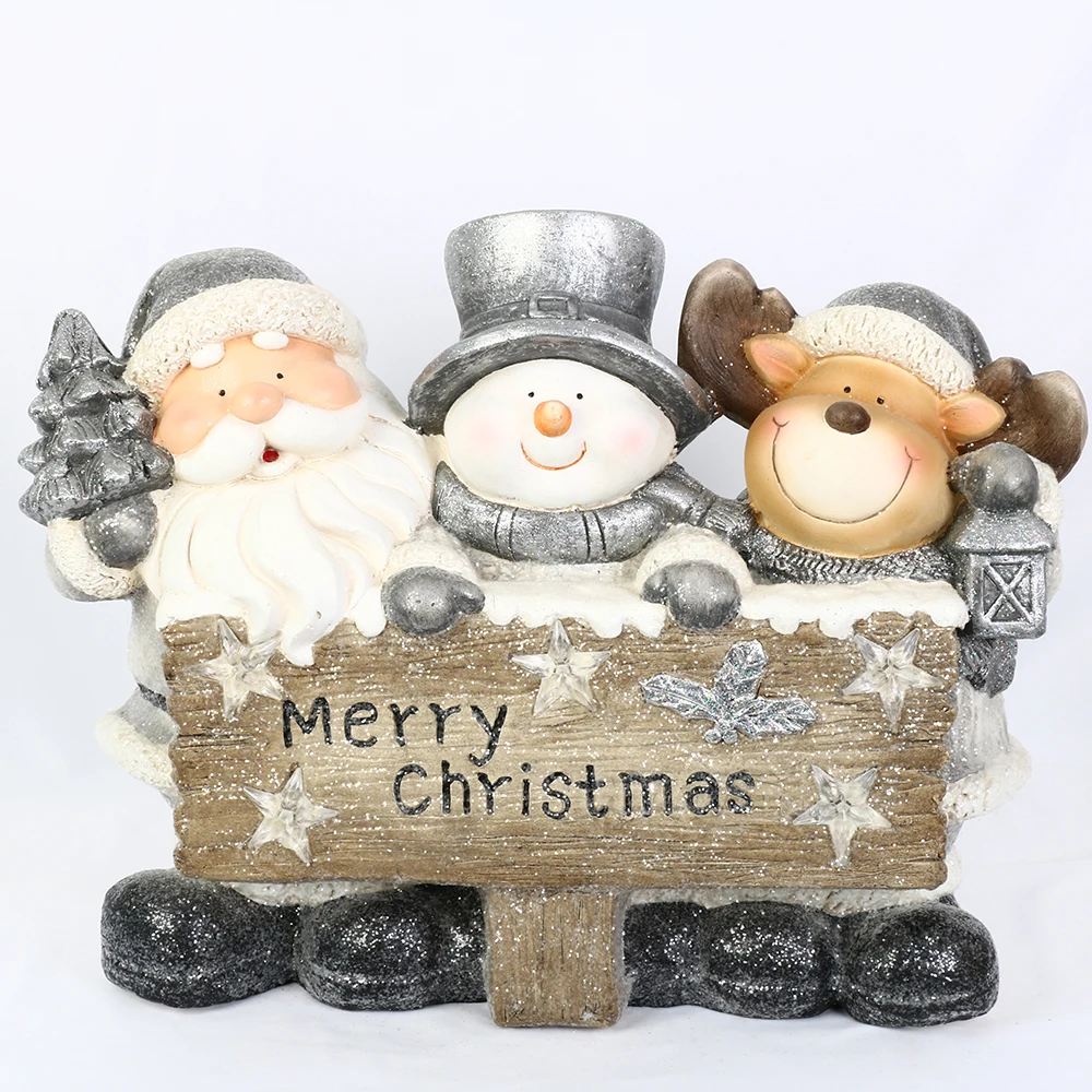 NEW magnesium oxide material OWL with painted and light Christmas decoration supplies indoor Adornos de navidad