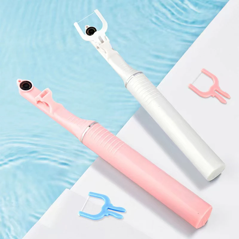 Visual Dental Floss Pick with Camera and App | Including 1 Smart Floss Holder, 30 Disposable Floss Picks and 20 Cleaning Pads