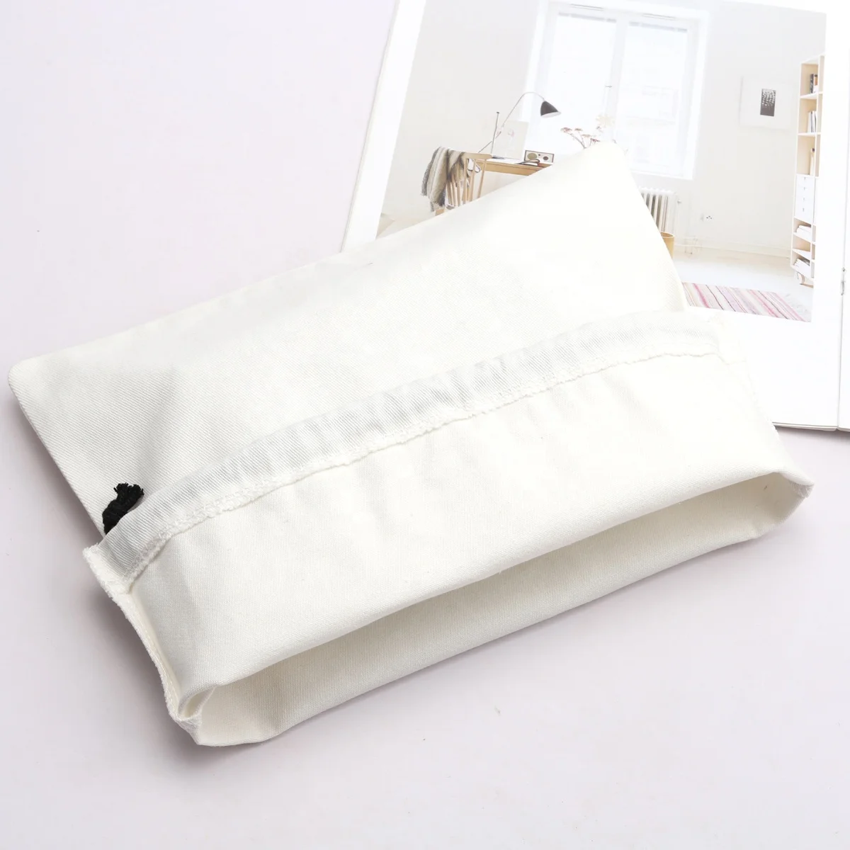Reusable White Cotton Twill Dust Shoe Bag High Quality Eco -Friendly Muslin Cosmetic Jewelry Drawstring Bag