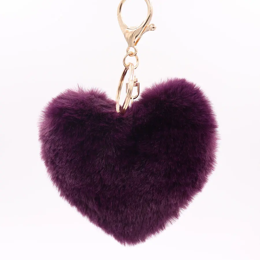 Custom Metal Chain Fluffy Furry Artificial Ball Hair Keychain Pompoms For Car Keychains/Mobile Phones/ Handbags/Charms