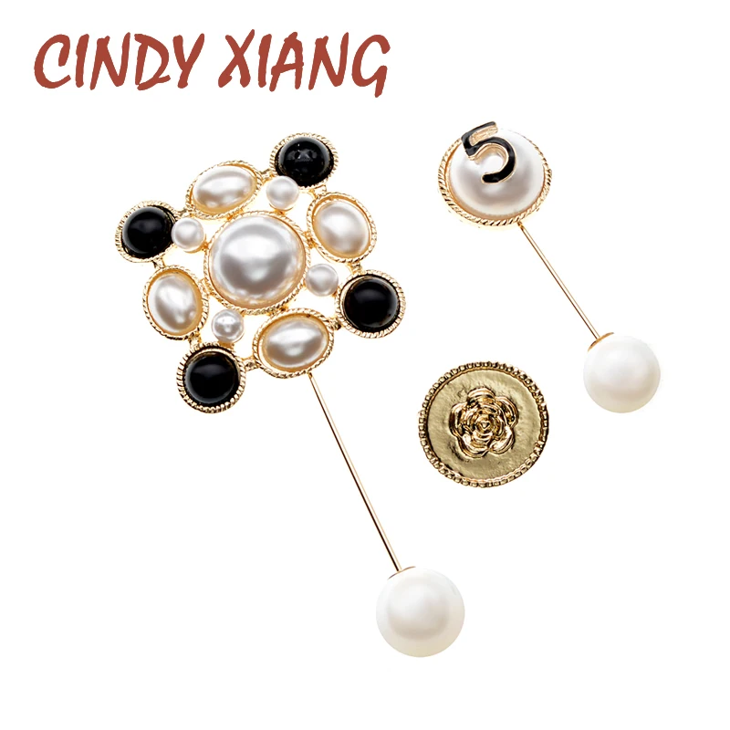 
3pcs/set Pearl Pin Brooches for Women Camellia Flower Badges and Number 5 Brooch Pin Coat Accessories New Arrival 