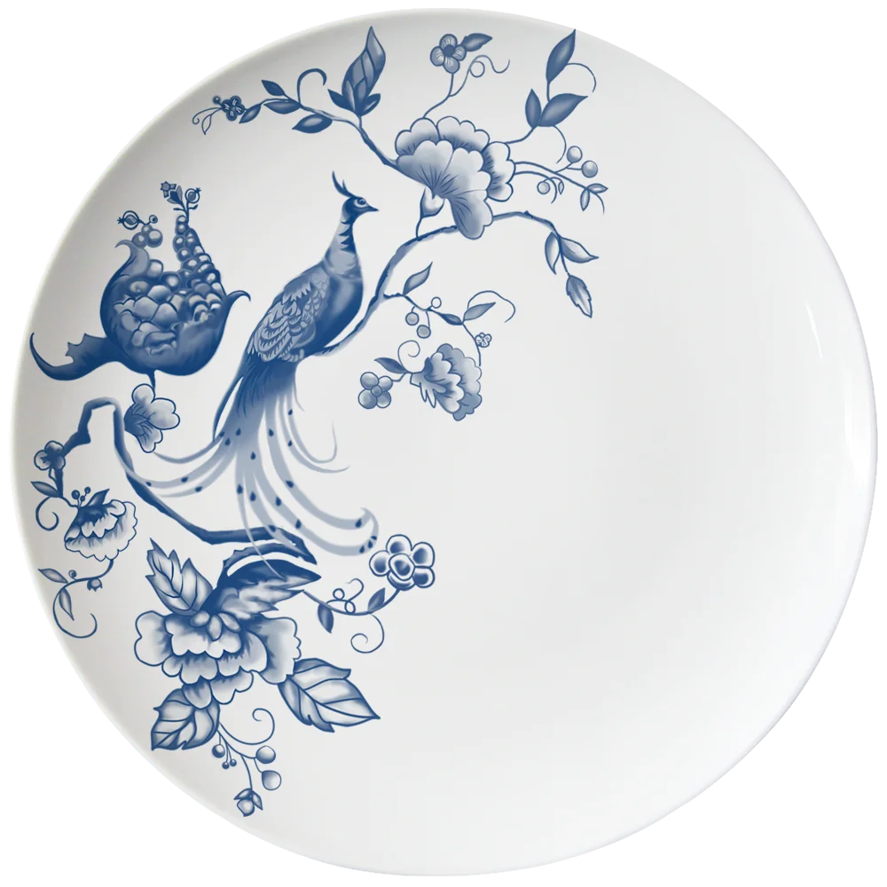 INT Tableware wholesale white and blue design  luxury ceramic plate dish bone china wedding dinnerware set