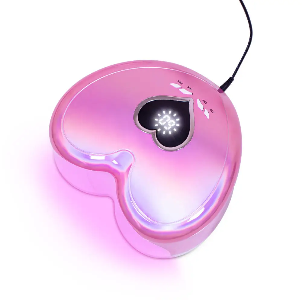 Personal Beauty And Care Heart Shaped Nail Lamp Dryer Uv Light For Nails Rechargable Elegant Nail Uv Led Lamp