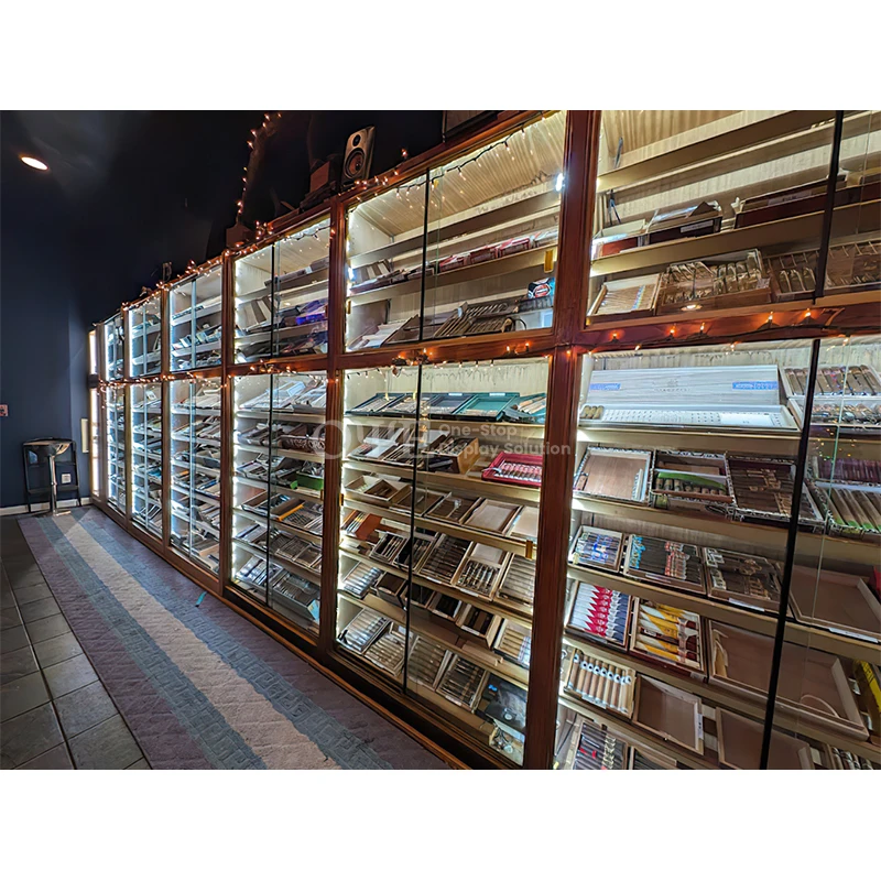 Шкаф для хранения дыма витрина сигар хьюмидор испанские кедровые полки со светодиодом