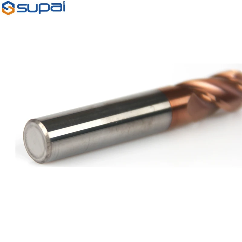 hrc55 4 flute carbide ball nose end mill, coated for cnc metal  wood working