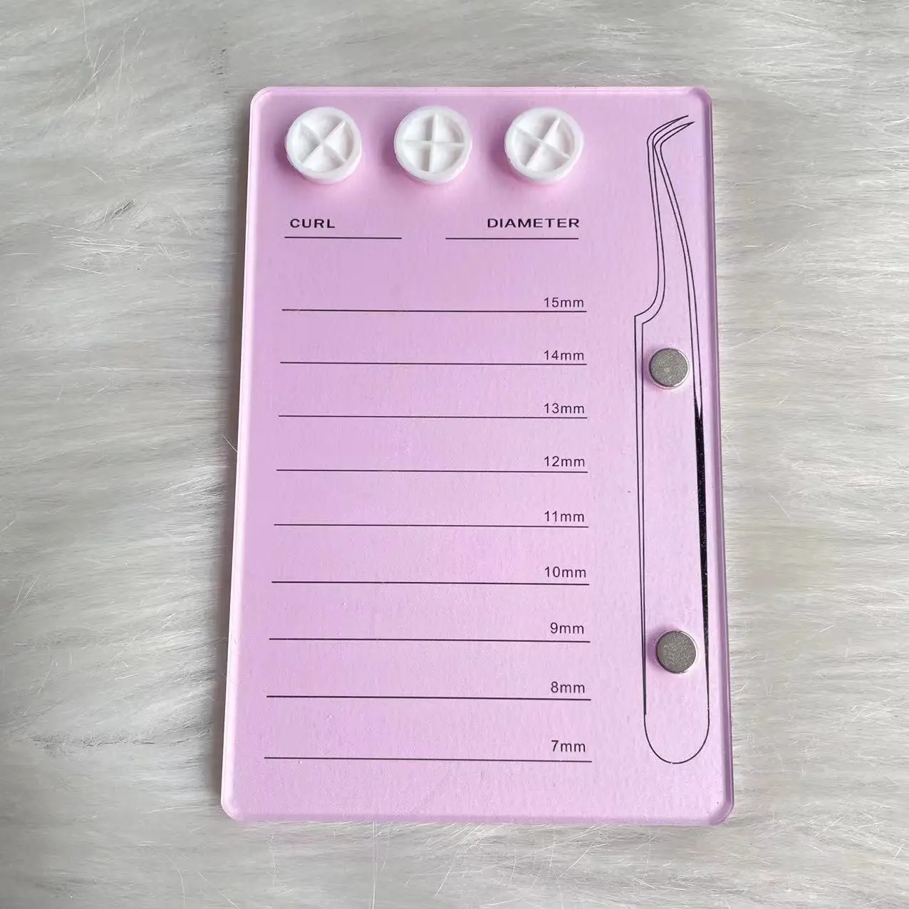 Wholesale Eyelash Extension Pallet Magnetic Board Acrylic Lash Tile with Glue Hole Colorful Lash Extension Tile