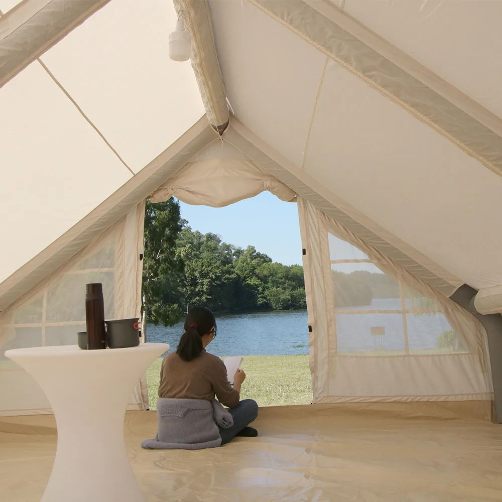 Funworldsport New Arrival Family Camping Inflatable Tent Waterproof Lightweight Outdoor Glamping Tent For Backpacking Hiking