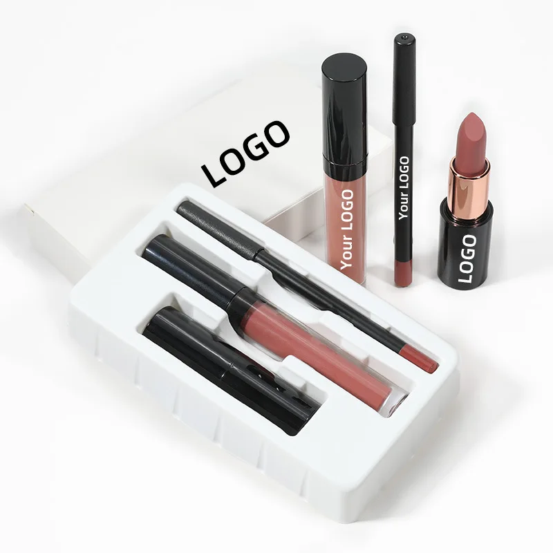 Popular Newest Custom Private Label Lipgloss Kits Vegan Matte Liquid Lipstick Private Label 10 Colors Lipstick Lip Liner Sets