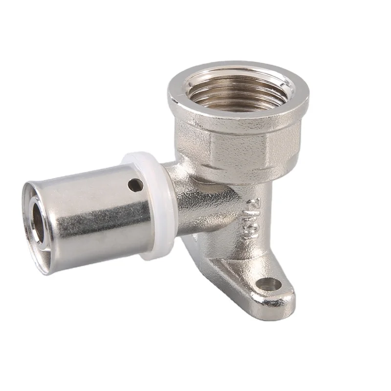 617 brass press pipe fittings press female wall mount elbow fittings for floor heating adaptor socket coupling
