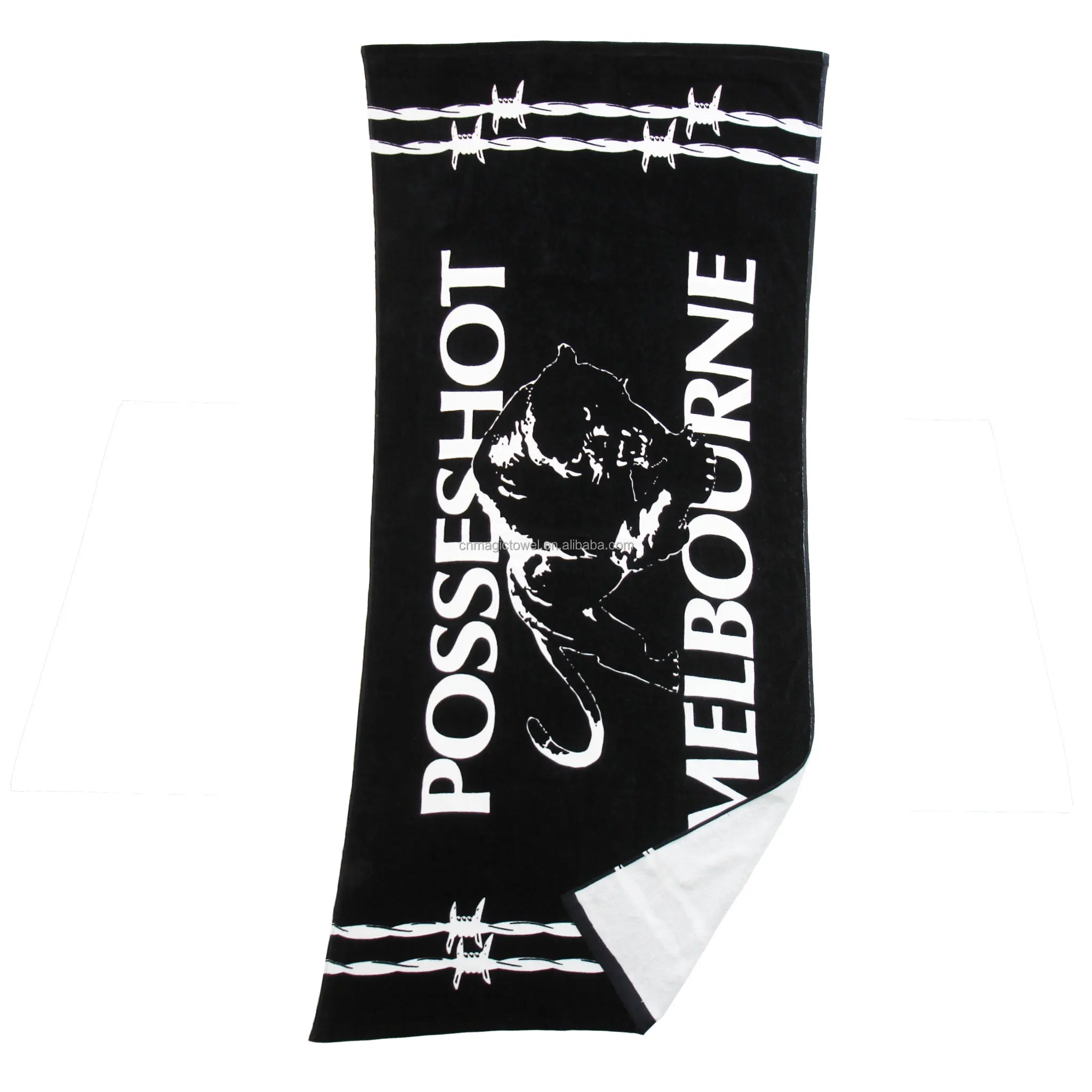 Personalized Custom private label velour Terry digital active Print Cotton Towel Beach Pool Bath Towel With Logo