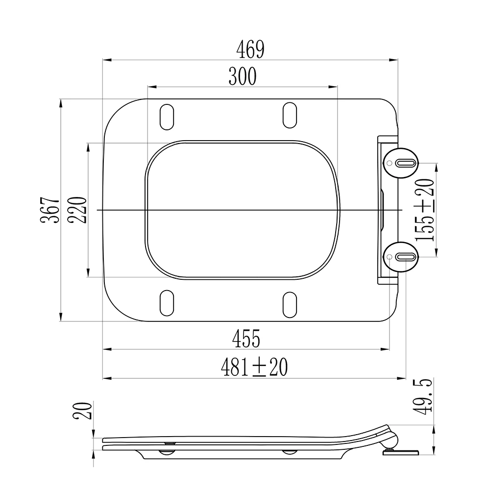 Xiamen Sunten SU063 Extra slim elongated square soft close toilet seats soft close quick release