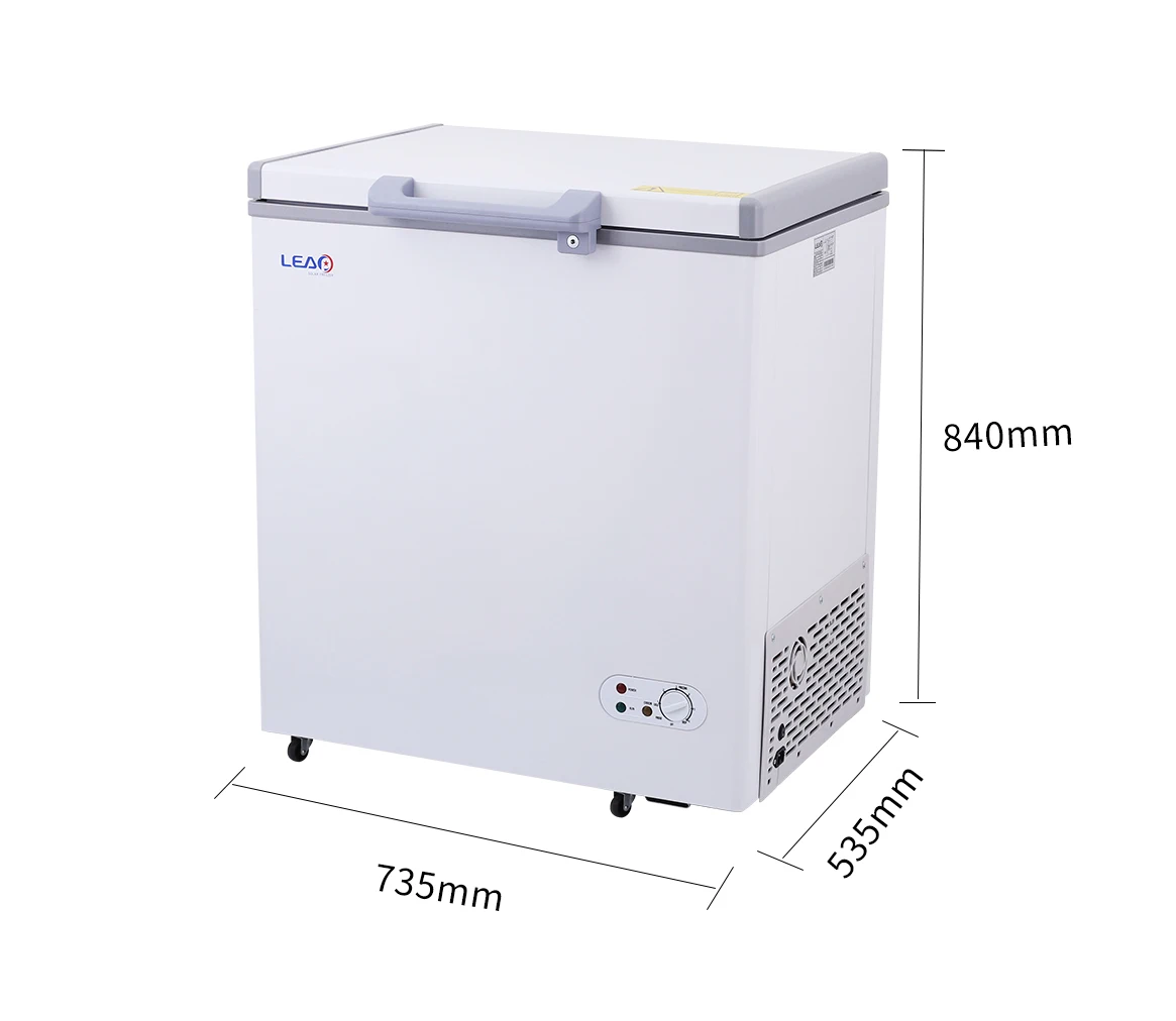 Solar Deep Freezer Standard Style 12V 24V DC Compressor Solar Chest Freezer with Interior Led Light