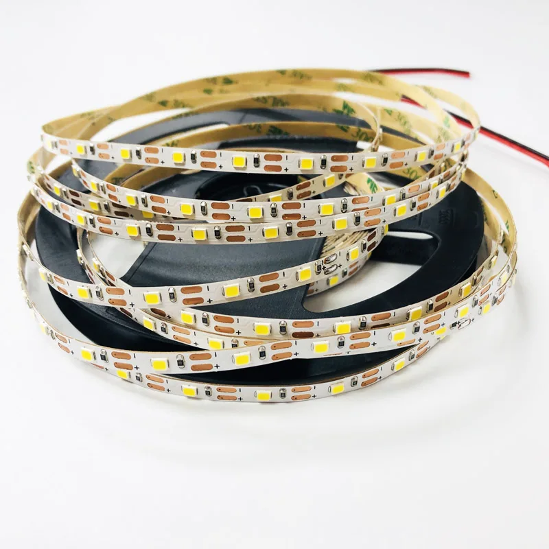 12V SMD2835 60led per meter flexible led strip light 5mm PCB led tape light white light cuttable each led