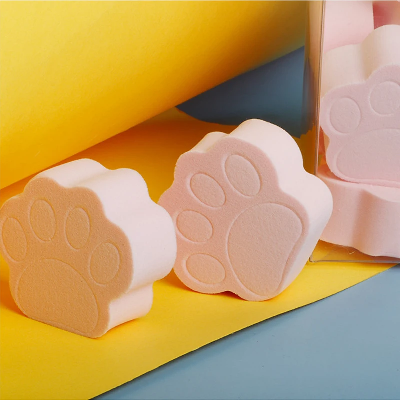Wholesale beauty egg Cosmetic Sponge Puff blender customize make up sponge private label latex Pink Cat Paw makeup sponge